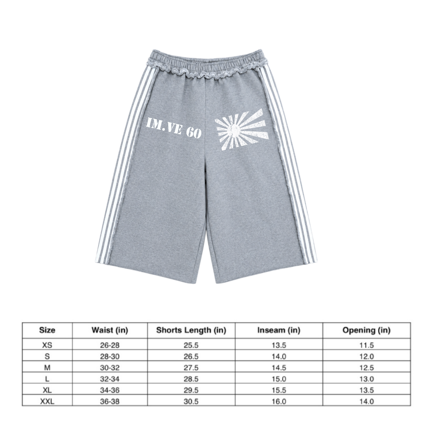 GREY RISING SUN SHORTS