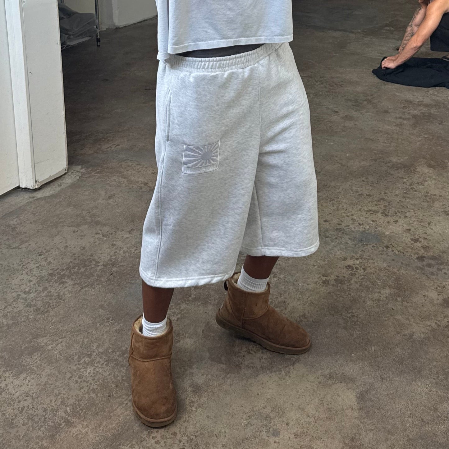 GREY BASIC SHORTS