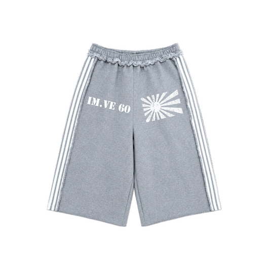 GREY RISING SUN SHORTS