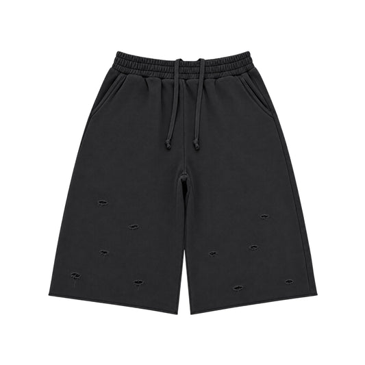 BLACK BASIC 3/4 SHORTS