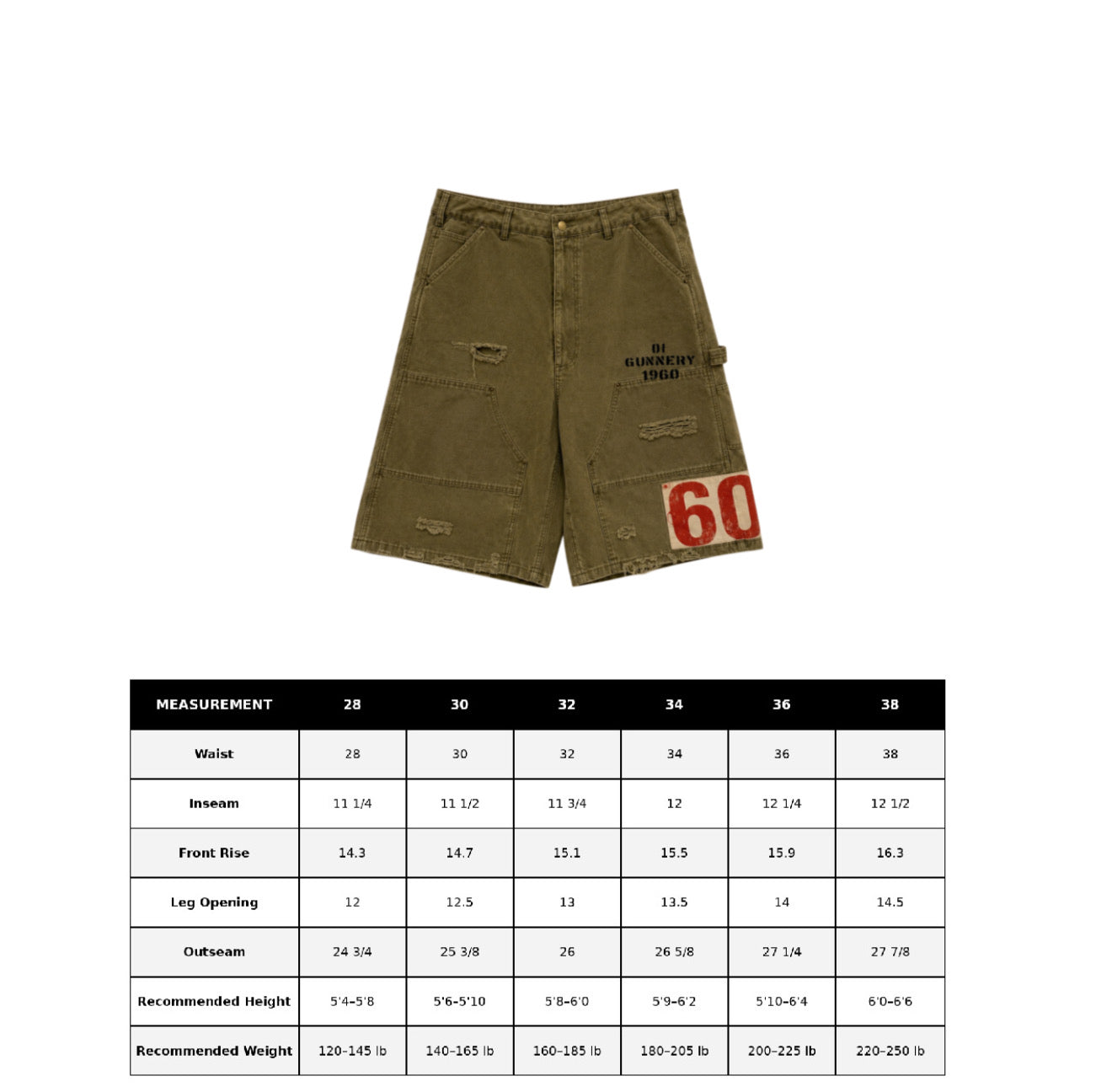 GREEN GUNNERY DK SHORTS