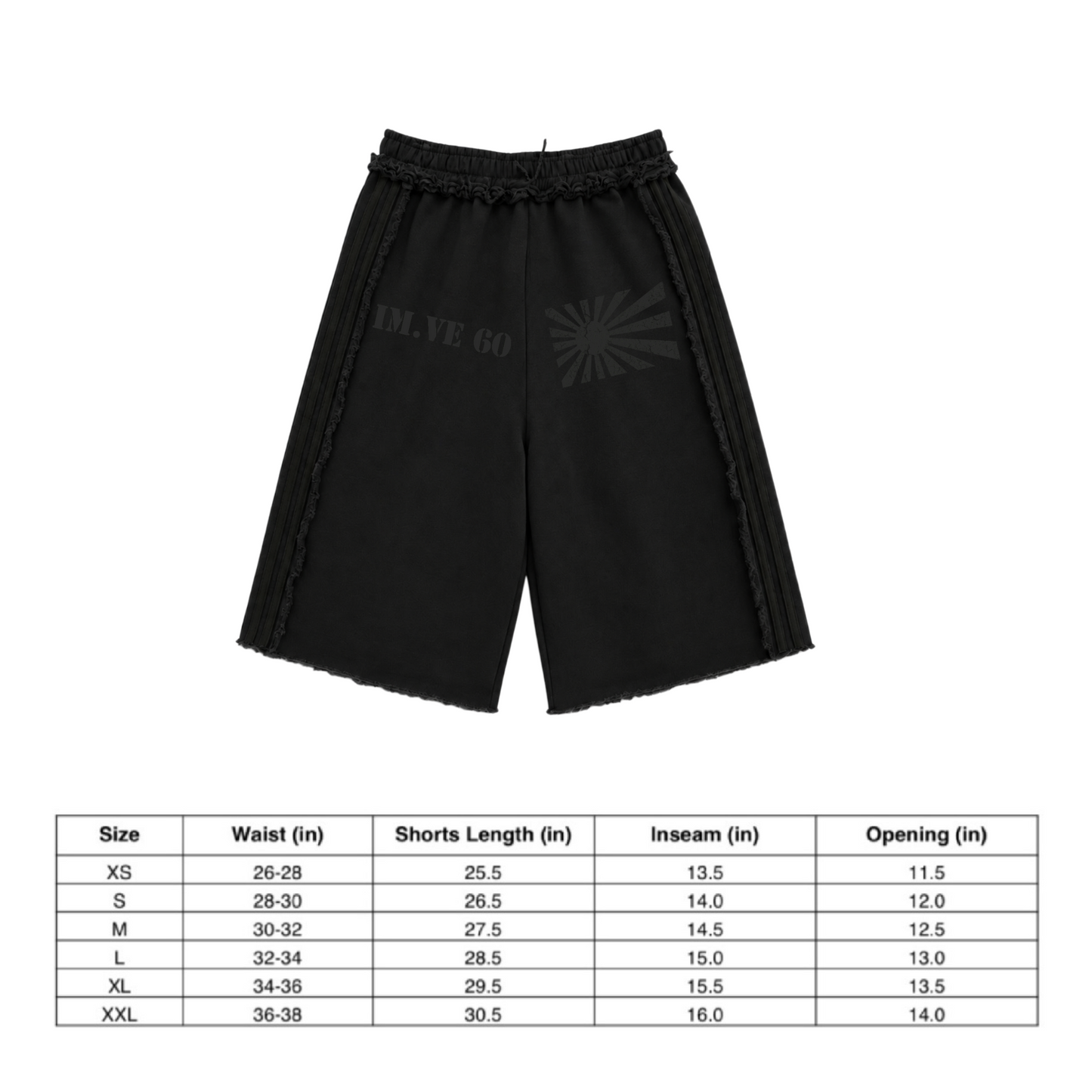 BLACK RISING SUN SHORTS